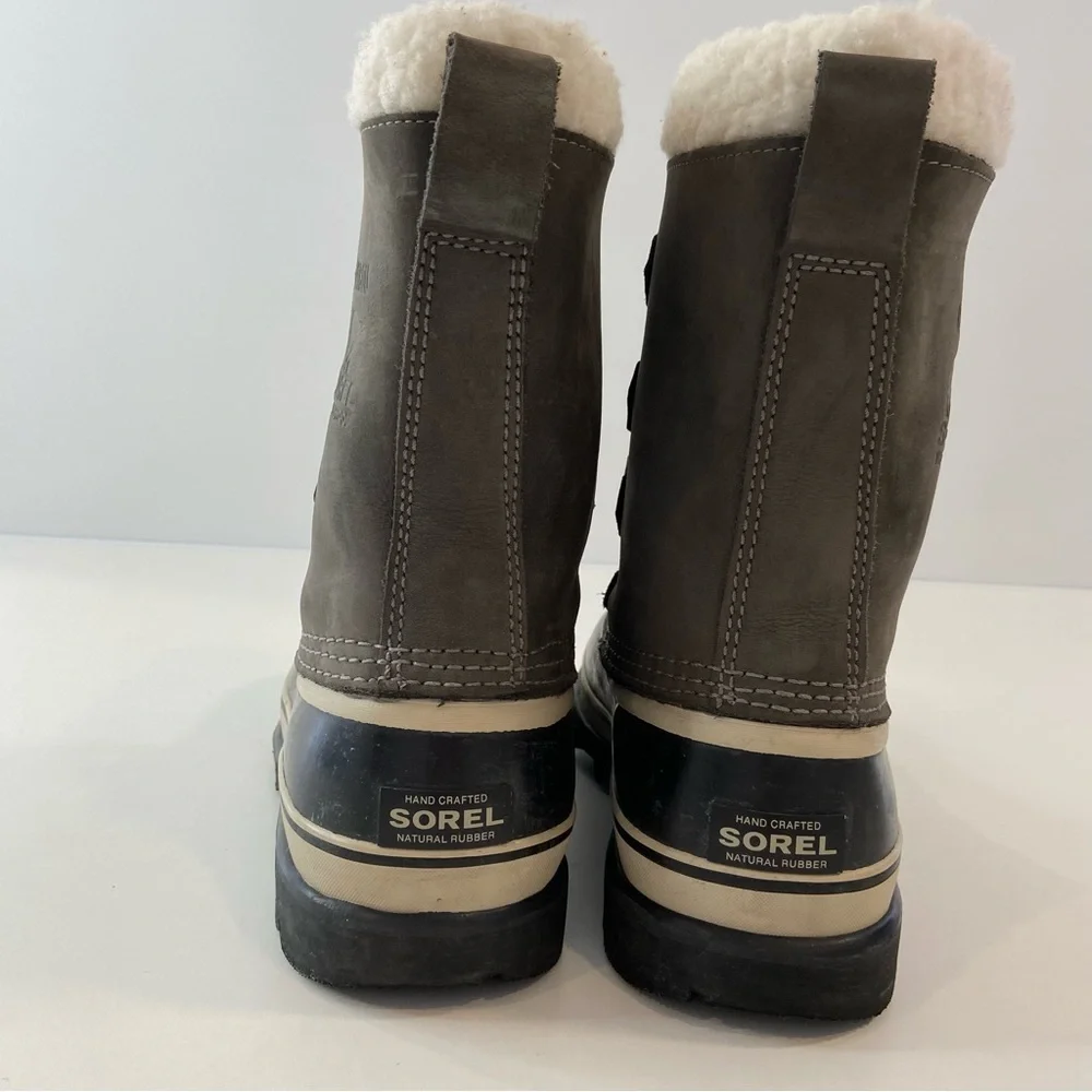 Sorel men Caribou style winter boots lace up shearling top warm lining size 10 - Picture 3 of 16
